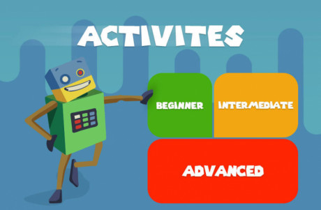Cartoon Image showing the three levels of RoboGarden activities